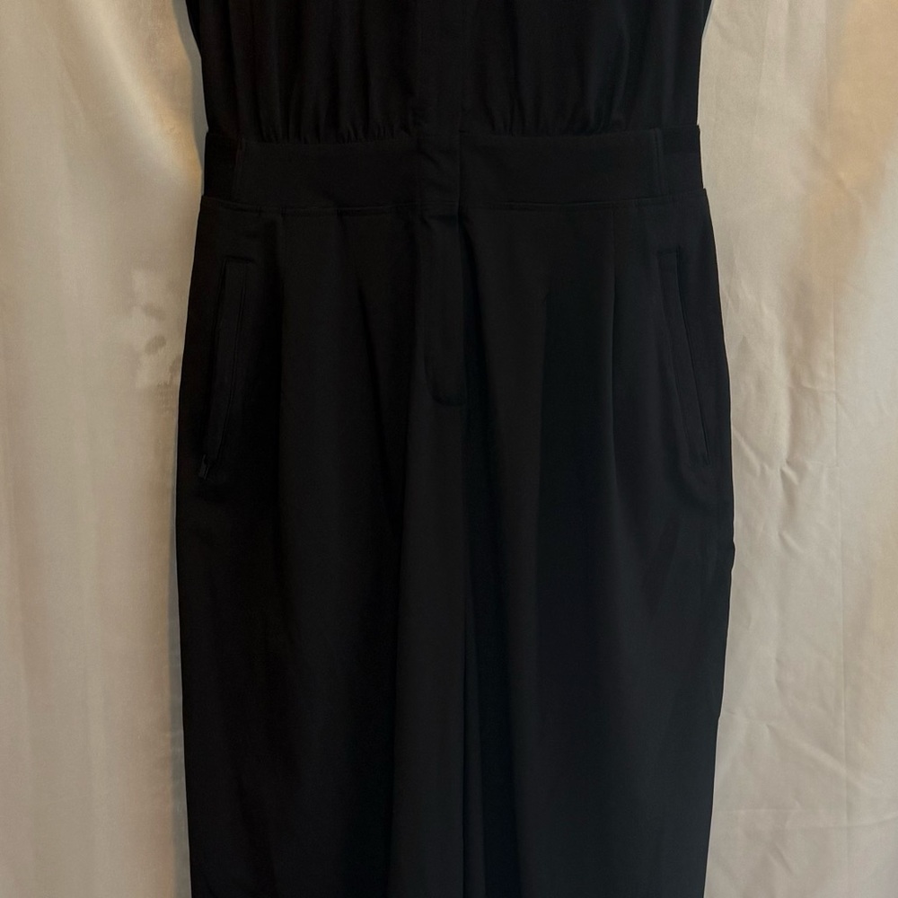 Athleta Brooklyn Heights Wide Leg Black Jumpsuit with Tailored Waist
